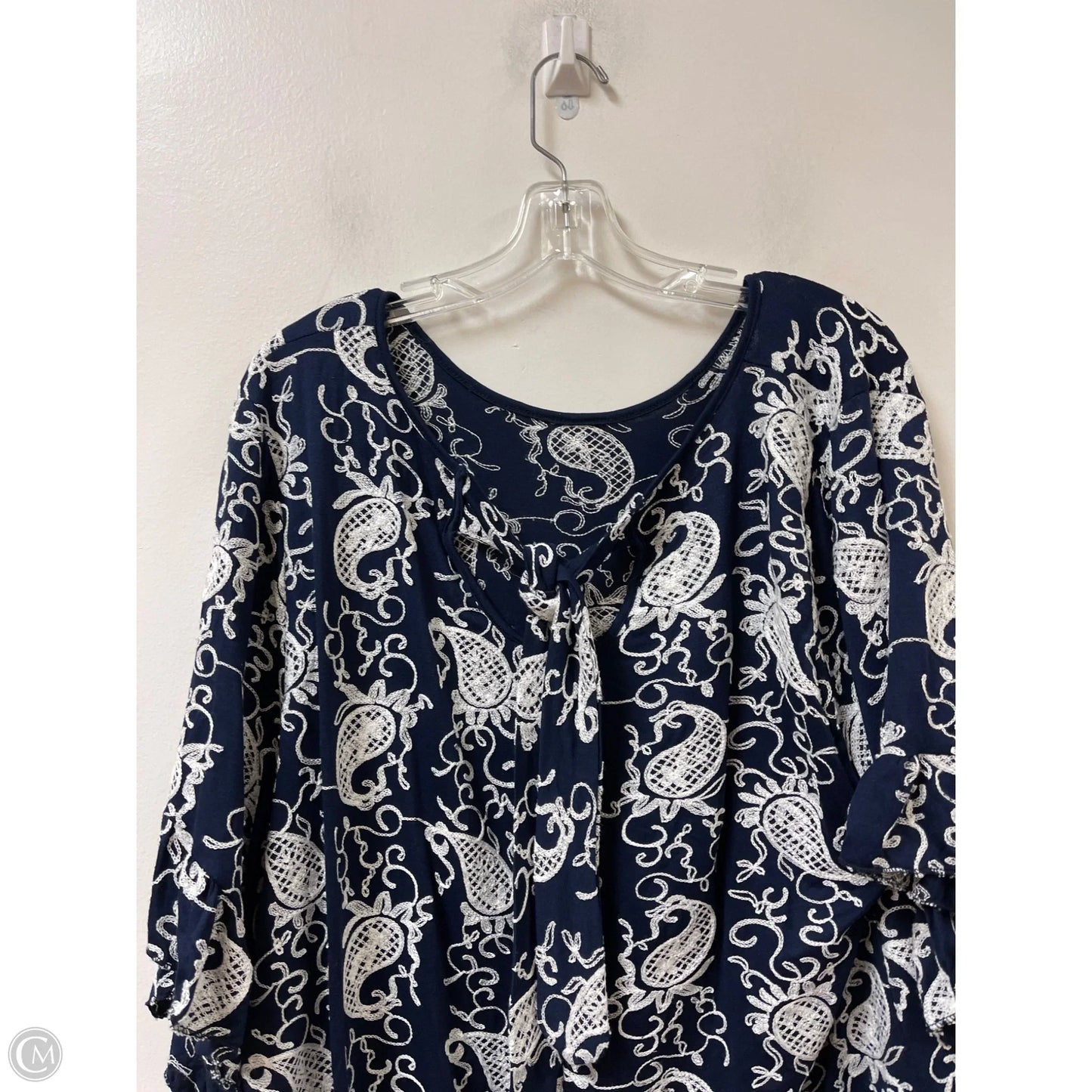 Top Long Sleeve By Clothes Mentor In Navy, Size: 3x