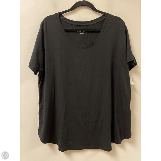 Top Short Sleeve Basic By Ava & Viv In Black, Size: 1x