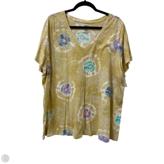 Top Short Sleeve By Sonoma In Yellow, Size: 1x