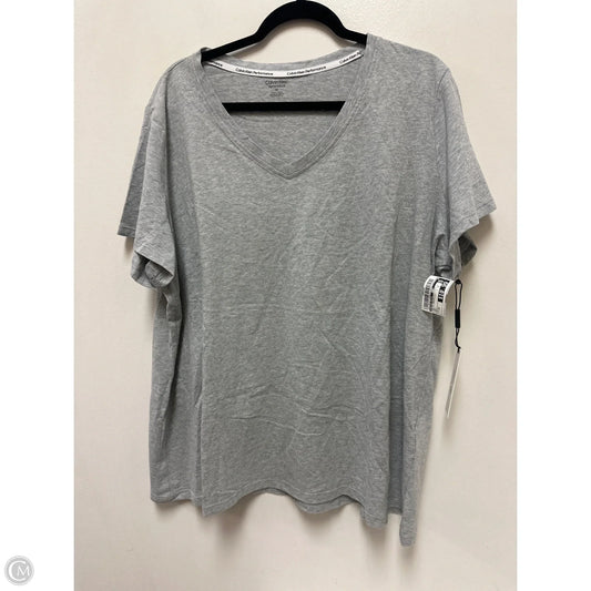 Top Short Sleeve Basic By Calvin Klein In Grey, Size: 3x