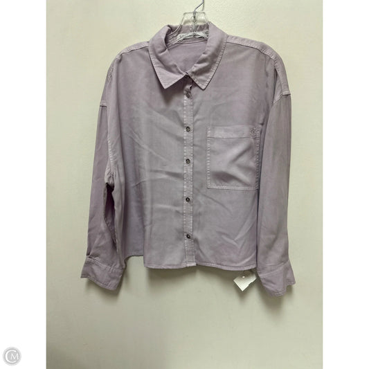 Blouse Long Sleeve By Calvin Klein In Purple, Size: Xl