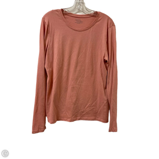 Top Long Sleeve Basic By Time And Tru In Peach, Size: L