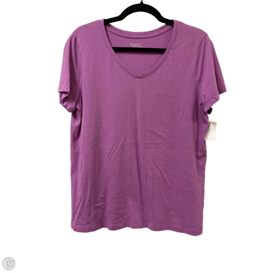 Top Short Sleeve Basic By Time And Tru In Purple, Size: L