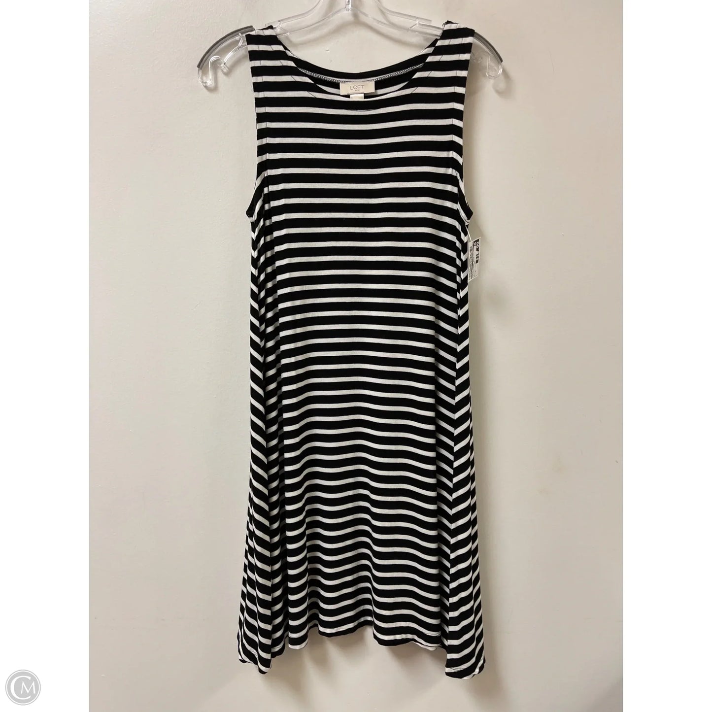 Dress Casual Midi By Loft In Striped Pattern, Size: S