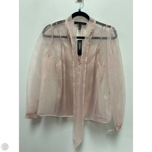Blouse Long Sleeve By White House Black Market In Pink, Size: Xs