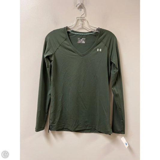 Athletic Top Long Sleeve Crewneck By Under Armour In Green, Size: Xs