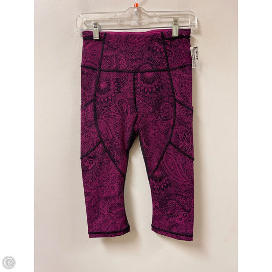 Athletic Capris By Lululemon In Pink, Size: 4