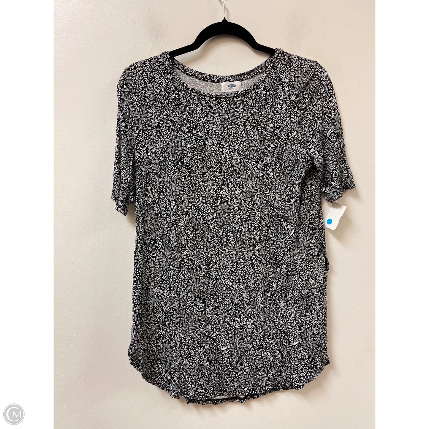 Top Short Sleeve By Old Navy In Black & White, Size: M