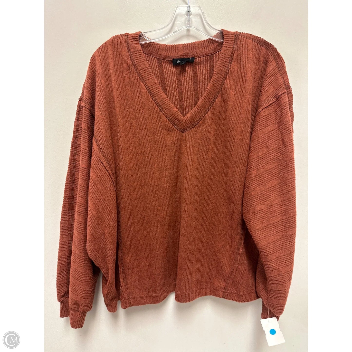 Top Long Sleeve By Blu Pepper In Orange, Size: L