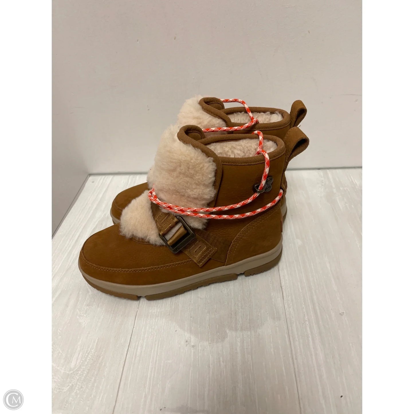 Boots Designer By Ugg In Brown, Size: 6