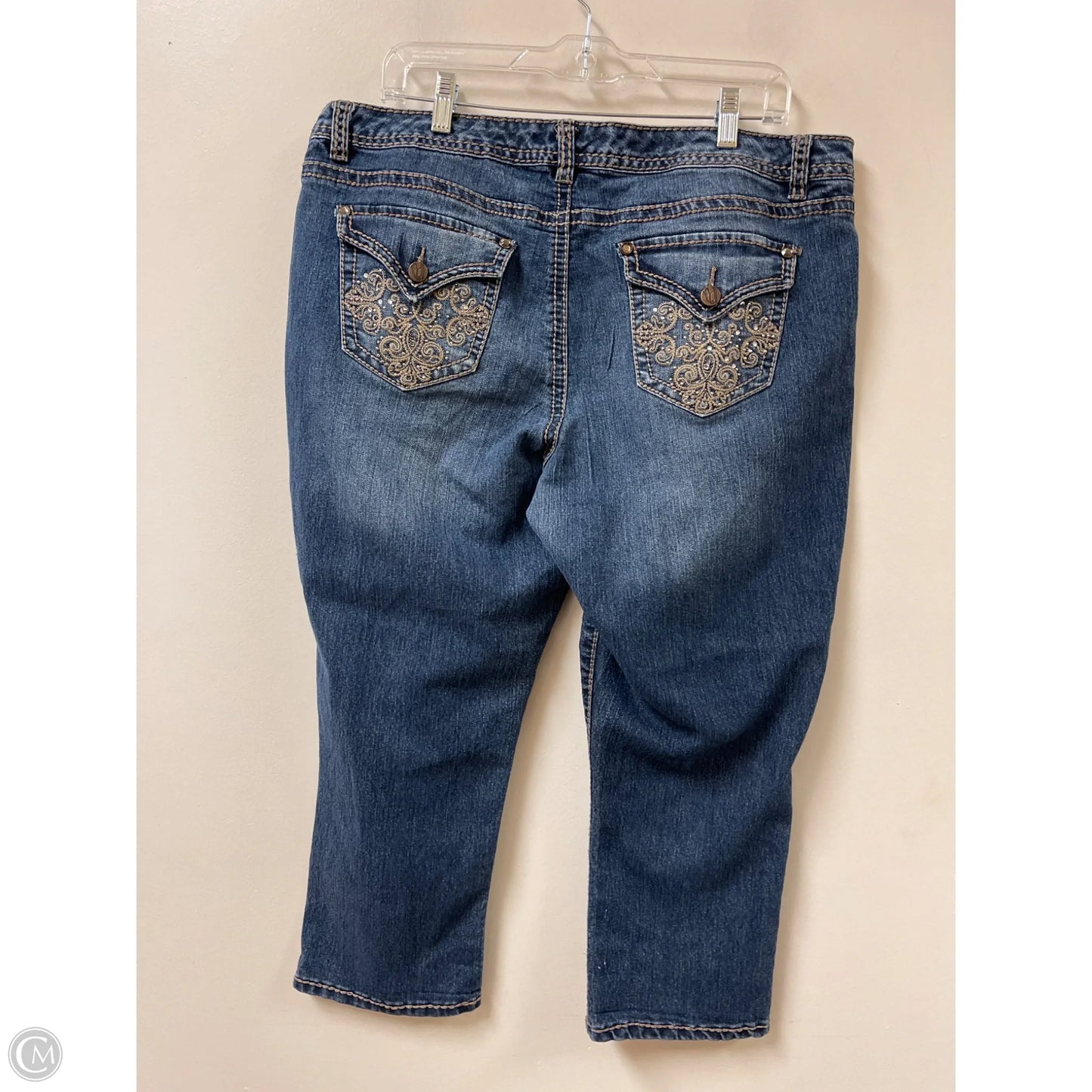 Jeans Cropped By Nine West In Blue Denim, Size: 16