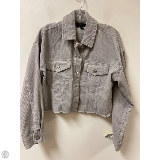 Jacket Shirt By Forever 21 In Grey, Size: M