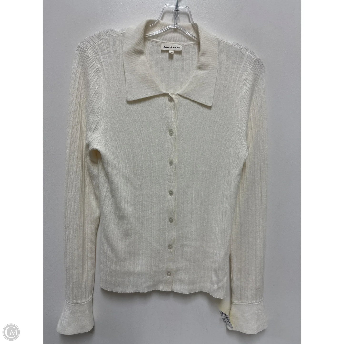 Blouse Long Sleeve By Clothes Mentor In White, Size: M