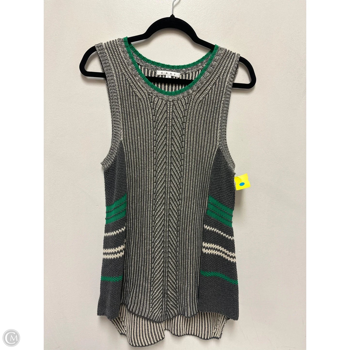 Top Sleeveless By Cabi In Striped Pattern, Size: L