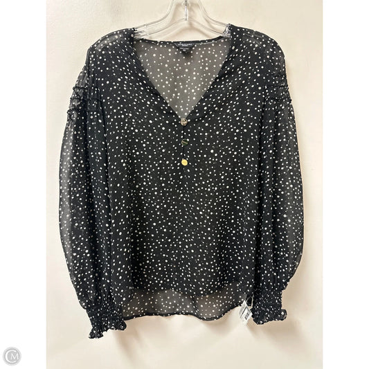 Top Long Sleeve By Marciano In Polkadot Pattern, Size: Xs
