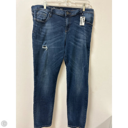 Jeans Straight By Kut In Blue Denim, Size: 14