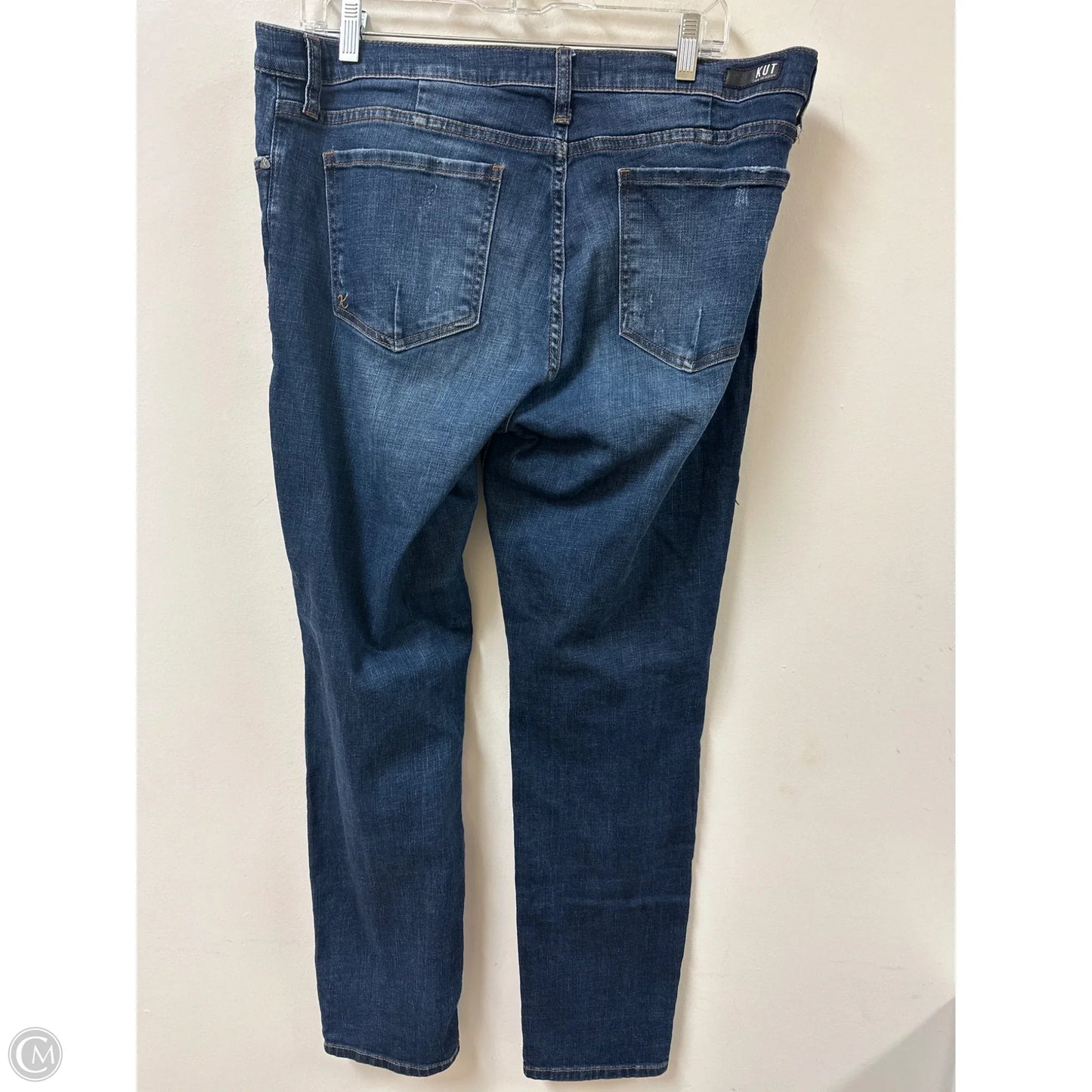 Jeans Straight By Kut In Blue Denim, Size: 14