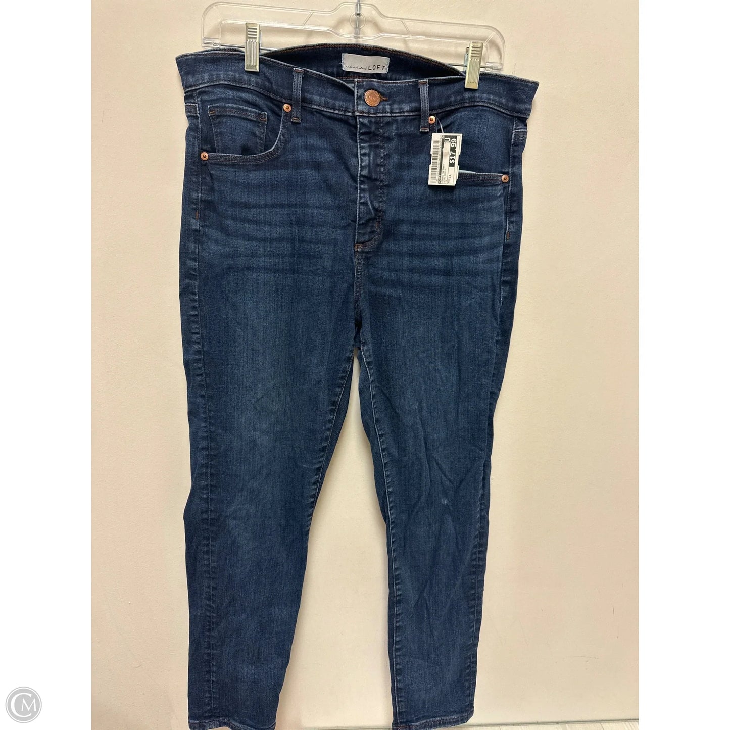 Jeans Skinny By Loft In Blue Denim, Size: 14
