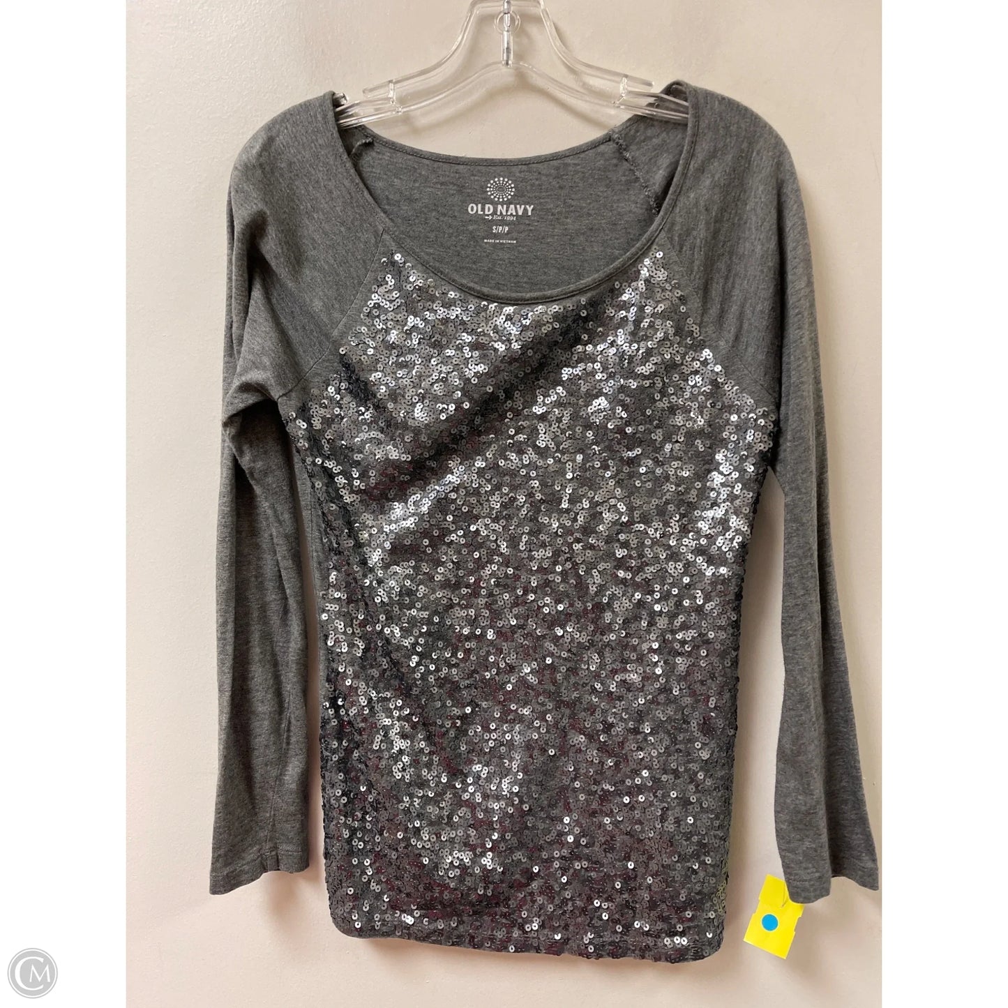 Top Long Sleeve By Old Navy In Grey, Size: S