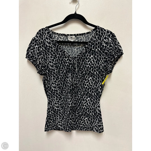 Top Short Sleeve By Worthington In Black & White, Size: M