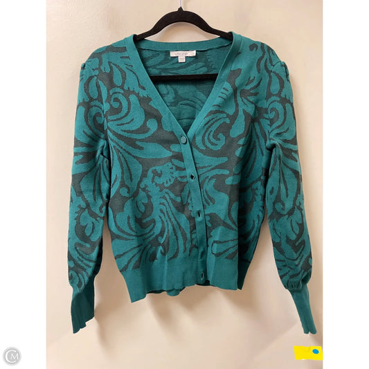 Sweater Cardigan By Chicos In Green, Size: M