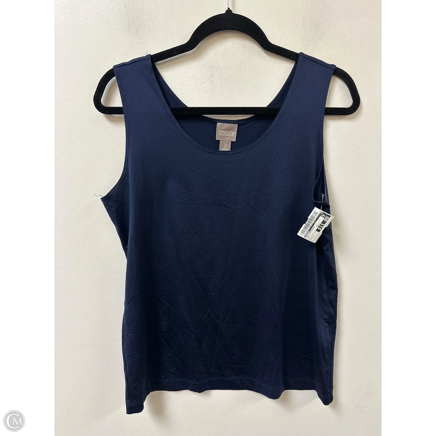 Top Sleeveless By Chicos In Navy, Size: L