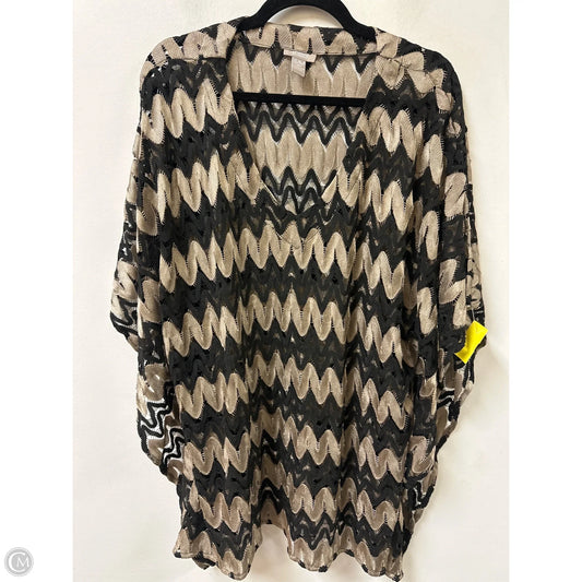 Top Short Sleeve By Chicos In Brown & Cream, Size: M