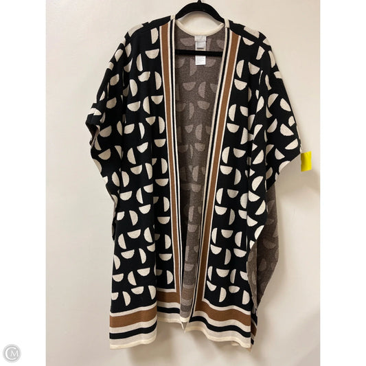 Sweater Cardigan By Chicos In Black & Brown, Size: Xl