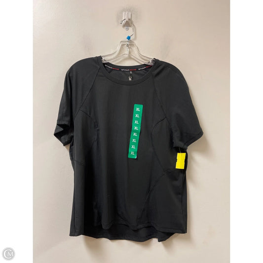 Athletic Top Short Sleeve By Spyder In Black, Size: Xl