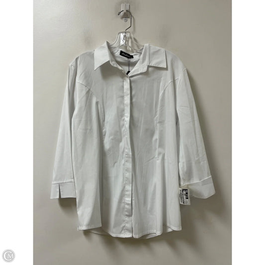 Blouse Long Sleeve By Clothes Mentor In White, Size: Xl