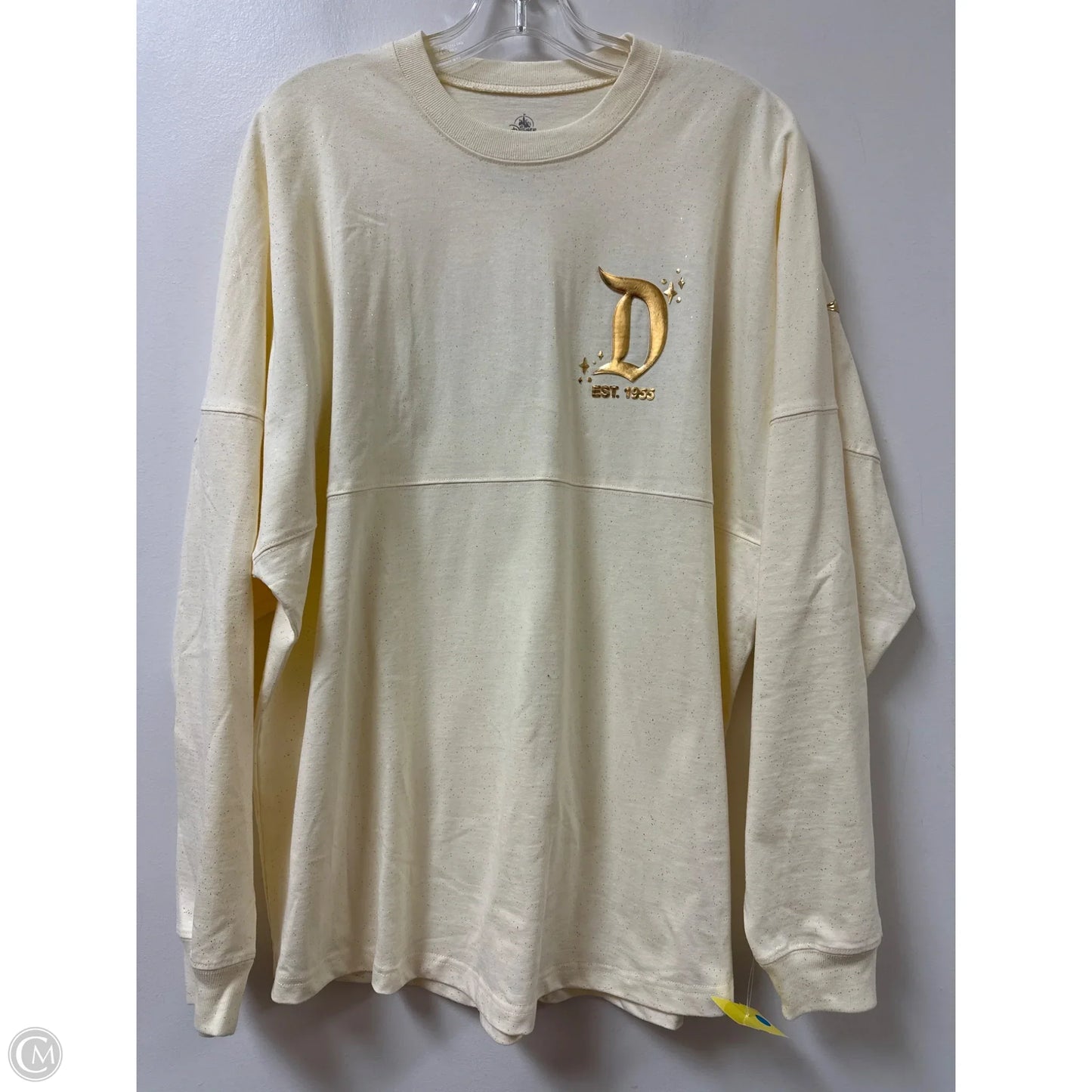 Top Long Sleeve By Disney In Cream, Size: L