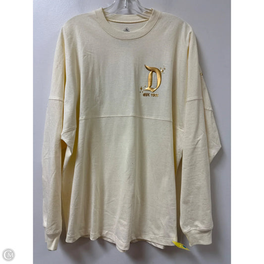 Top Long Sleeve By Disney In Cream, Size: L