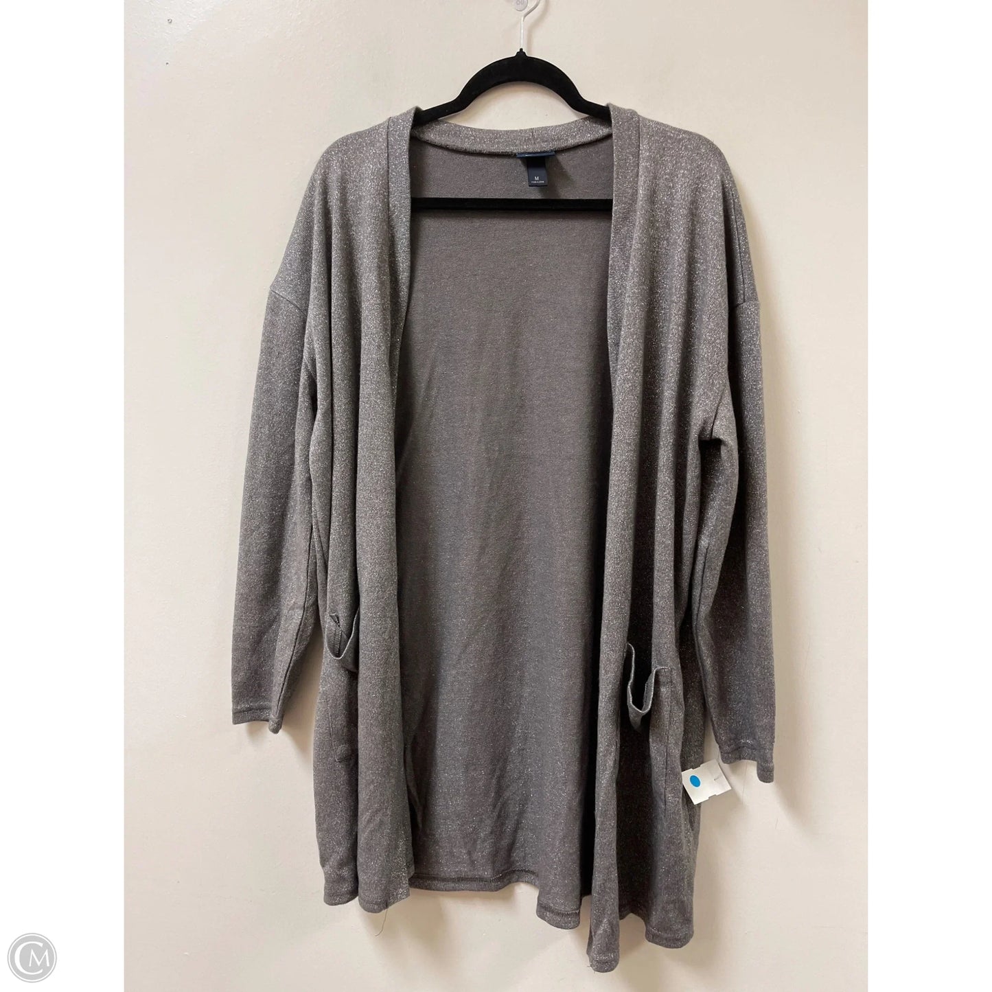 Sweater Cardigan By Daytrip In Silver, Size: M