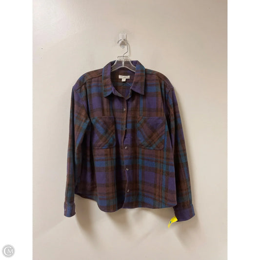 Jacket Shirt By Beachlunchlounge In Purple, Size: L