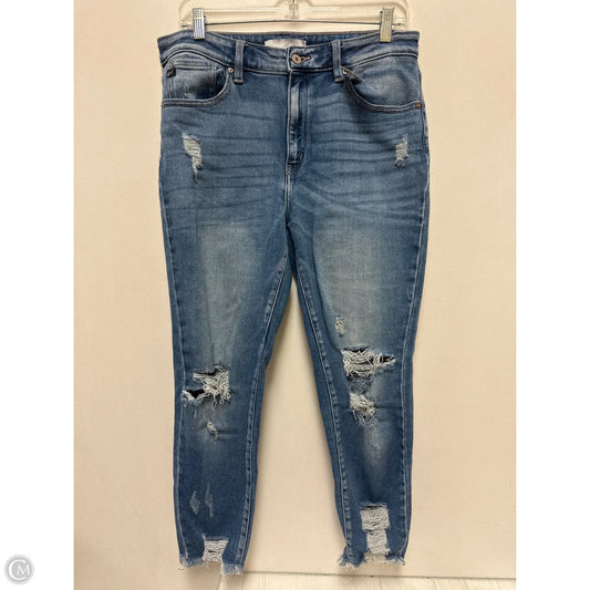 Jeans Cropped By Kancan In Blue Denim, Size: 14