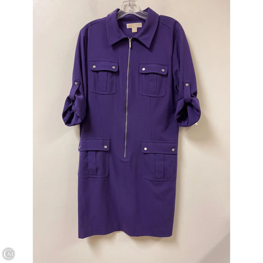Dress Casual Midi By Michael By Michael Kors In Purple, Size: Xl
