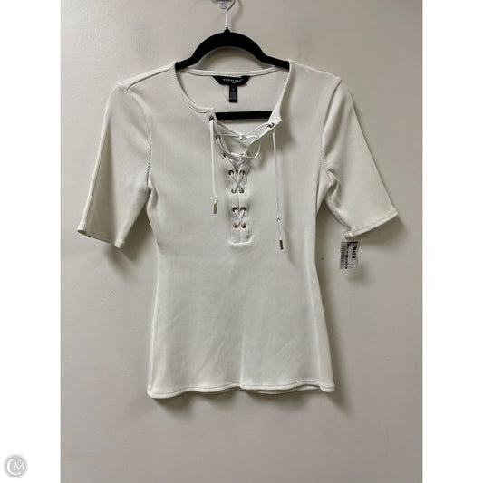Top Short Sleeve By White House Black Market In White, Size: S