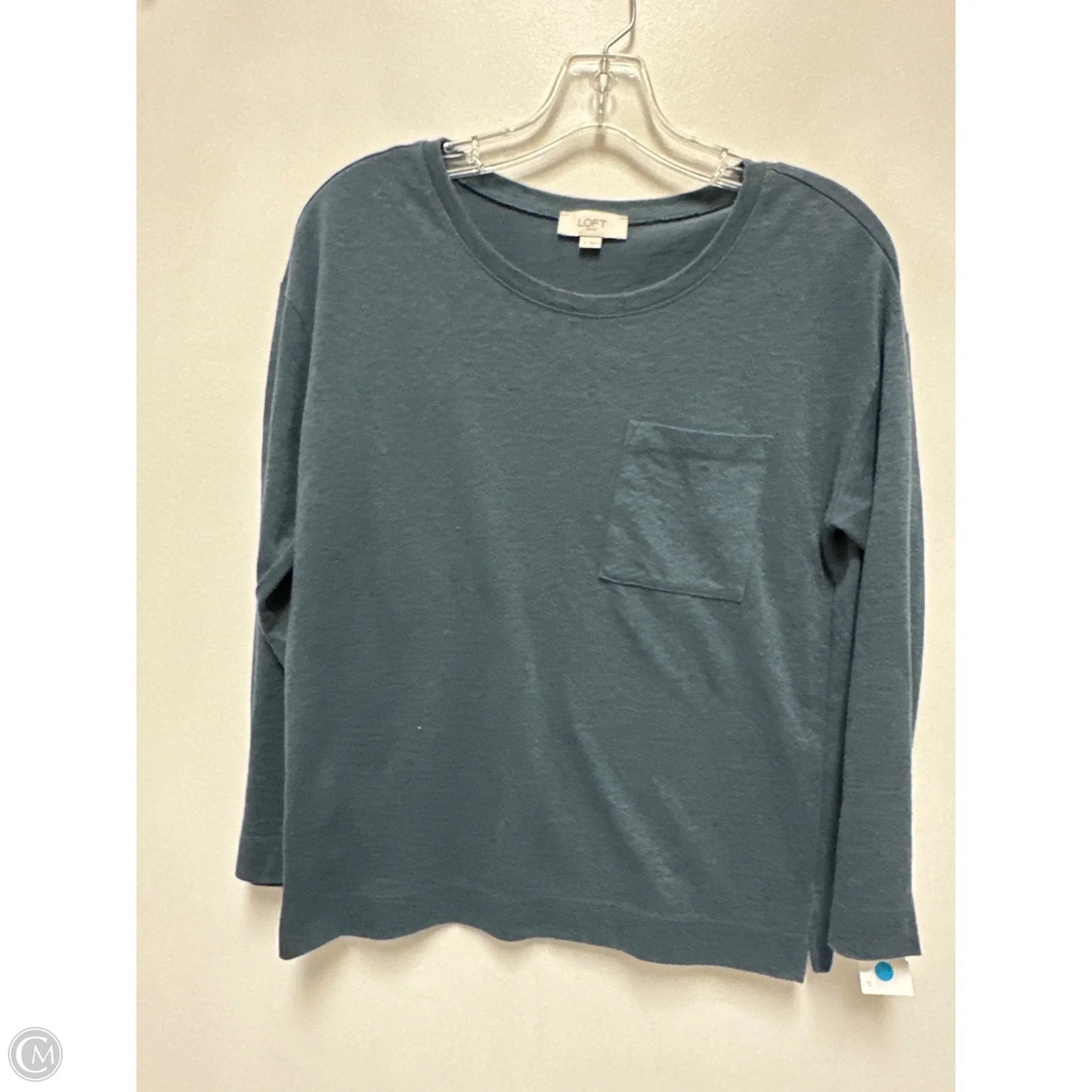 Top Long Sleeve Basic By Loft In Grey, Size: S