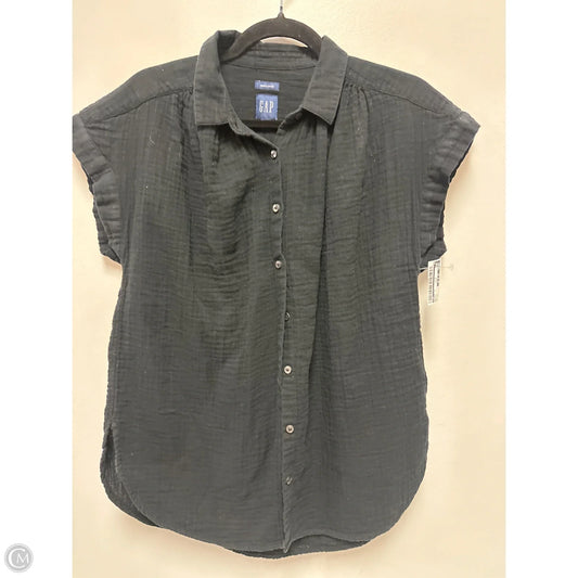 Blouse Short Sleeve By Gap In Black, Size: S