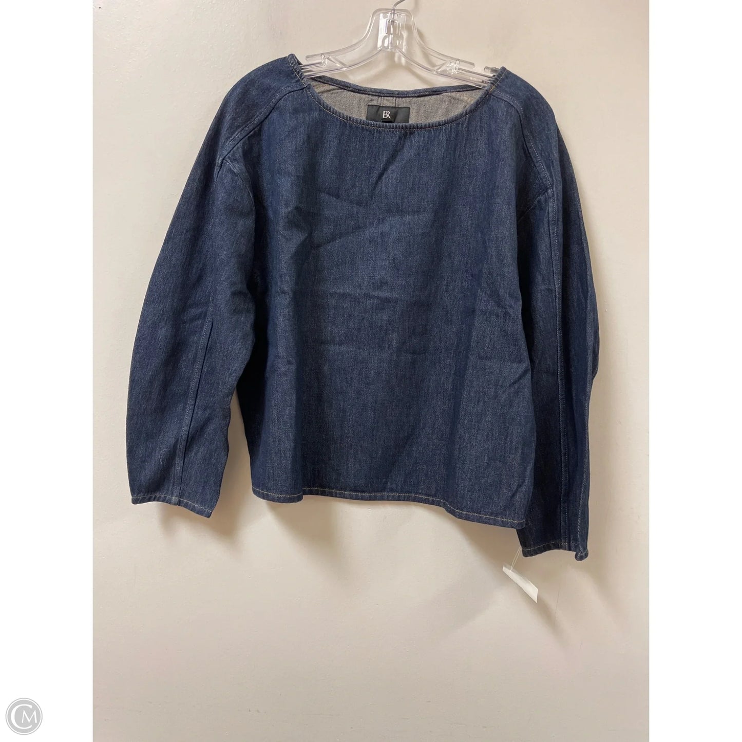 Top Long Sleeve By Banana Republic In Blue Denim, Size: S