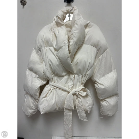 Jacket Puffer & Quilted By Moon River In Cream, Size: M