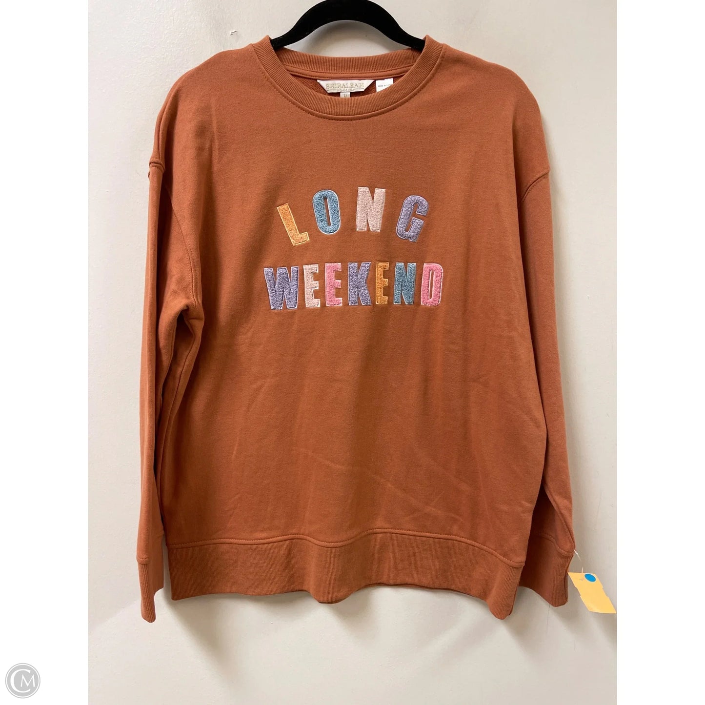 Sweatshirt Crewneck By Shiraleah In Orange, Size: M
