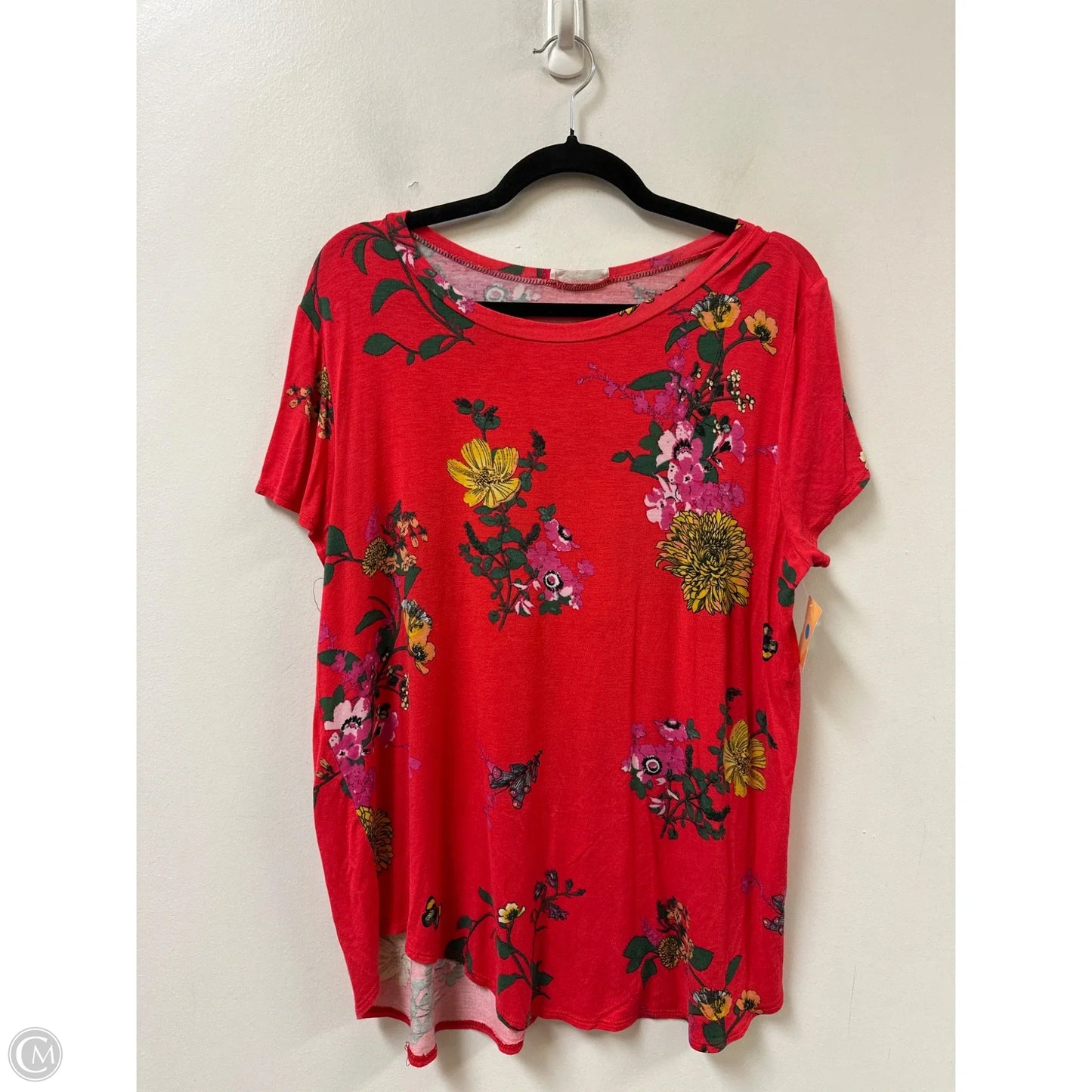 Top Short Sleeve By Bombom In Red, Size: Xl