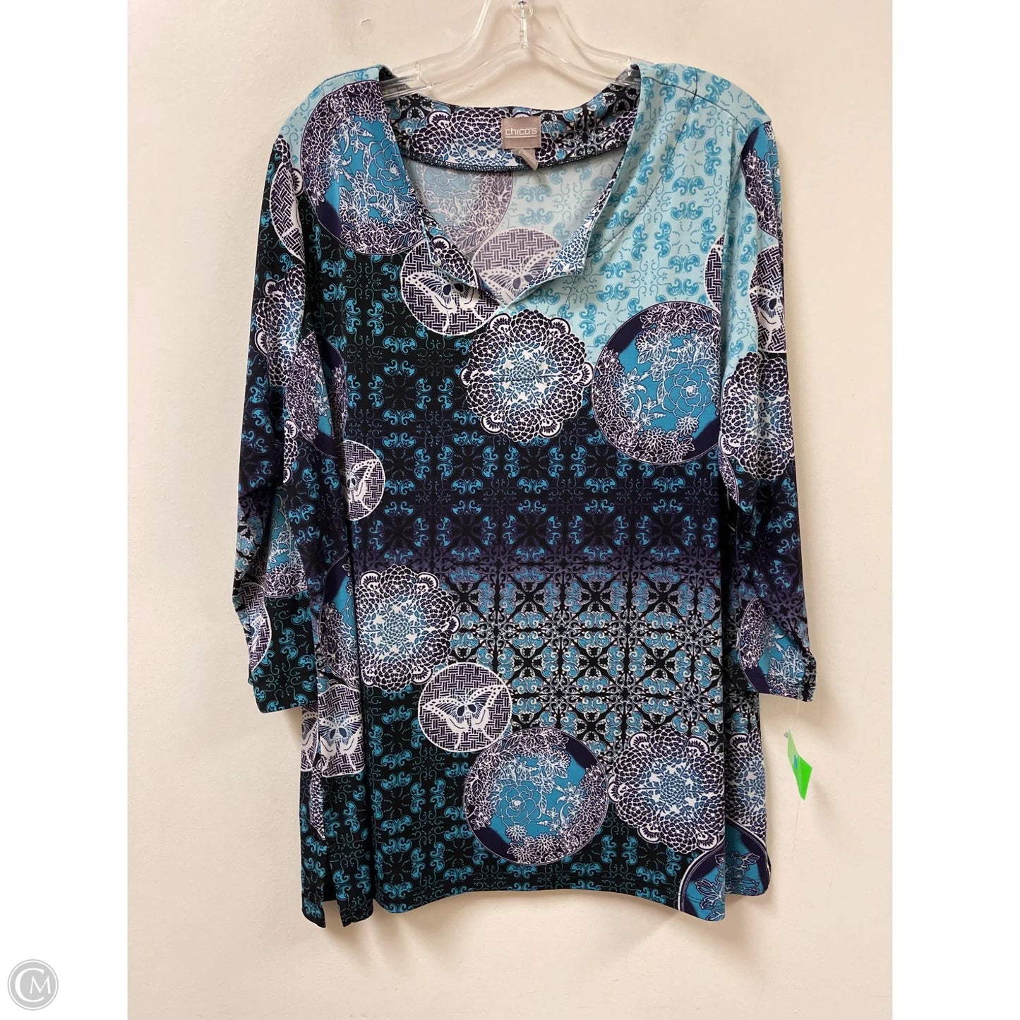 Tunic Long Sleeve By Chicos In Blue, Size: Xl