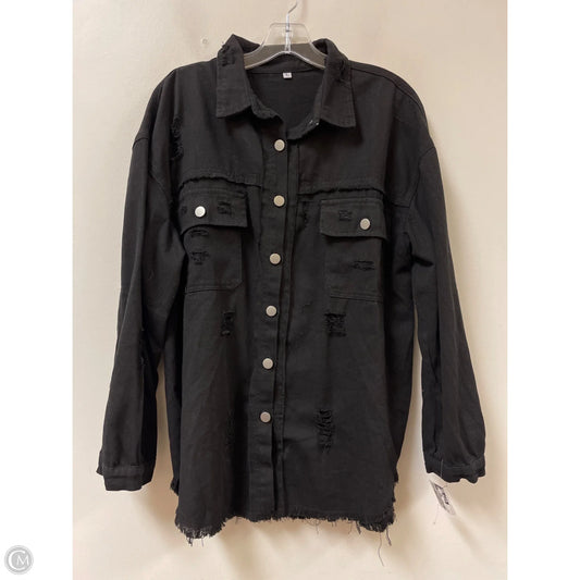 Jacket Shirt By Clothes Mentor In Black, Size: L