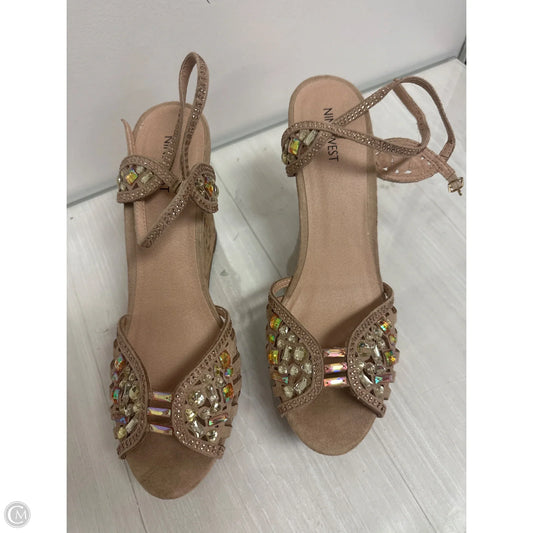 Shoes Heels Block By Nine West In Tan, Size: 11
