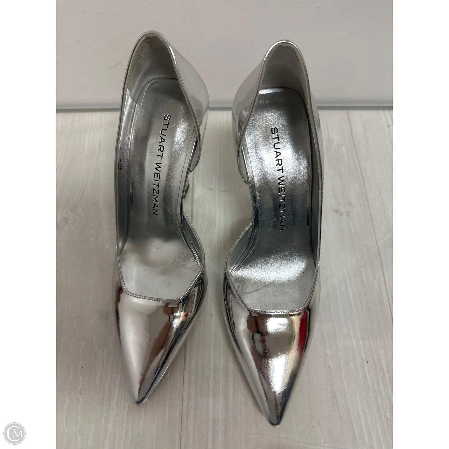 Shoes Designer By Stuart Weitzman In Silver, Size: 6