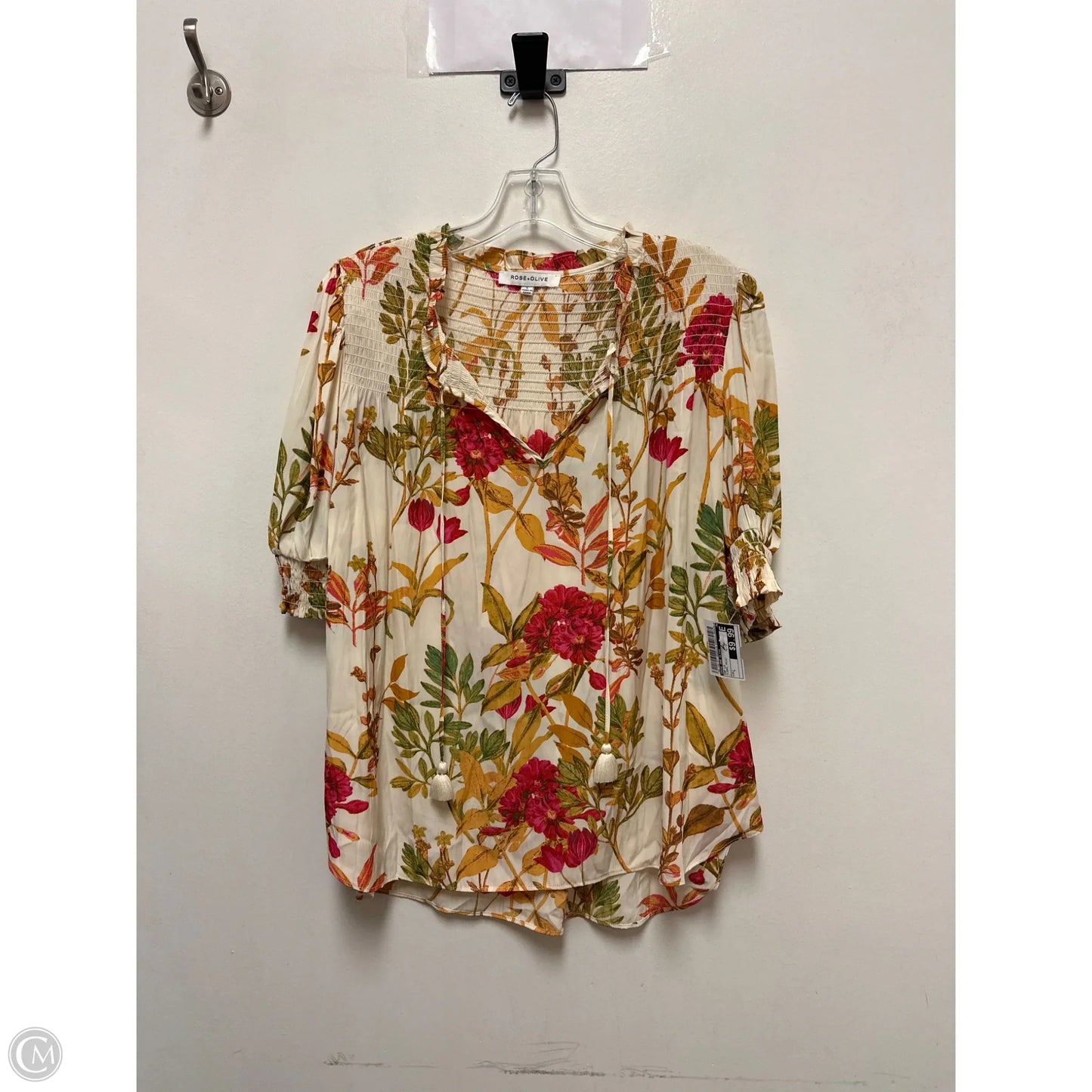 Top Long Sleeve By Rose And Olive In Floral Print, Size: L