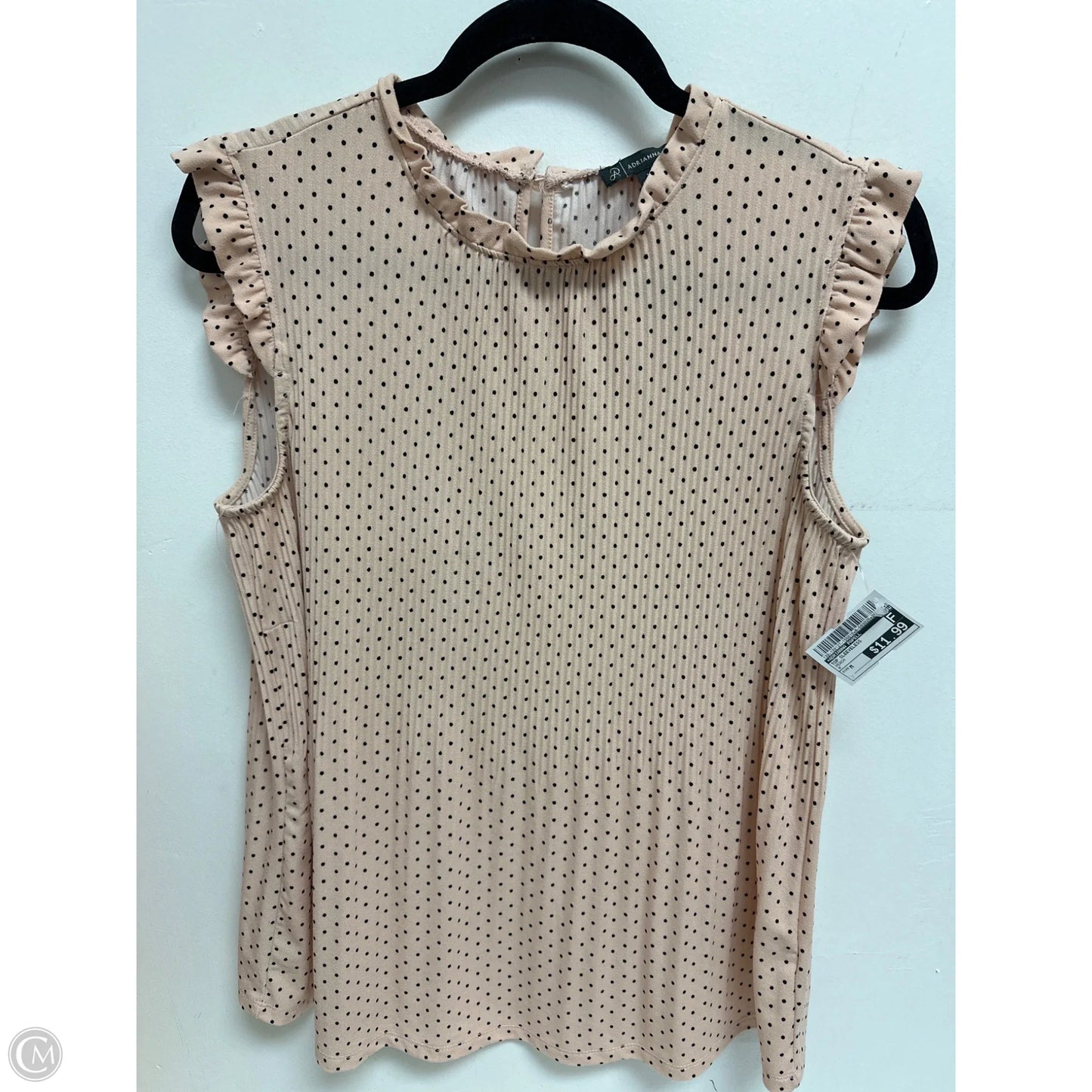 Top Sleeveless By Adrianna Papell In Peach, Size: M