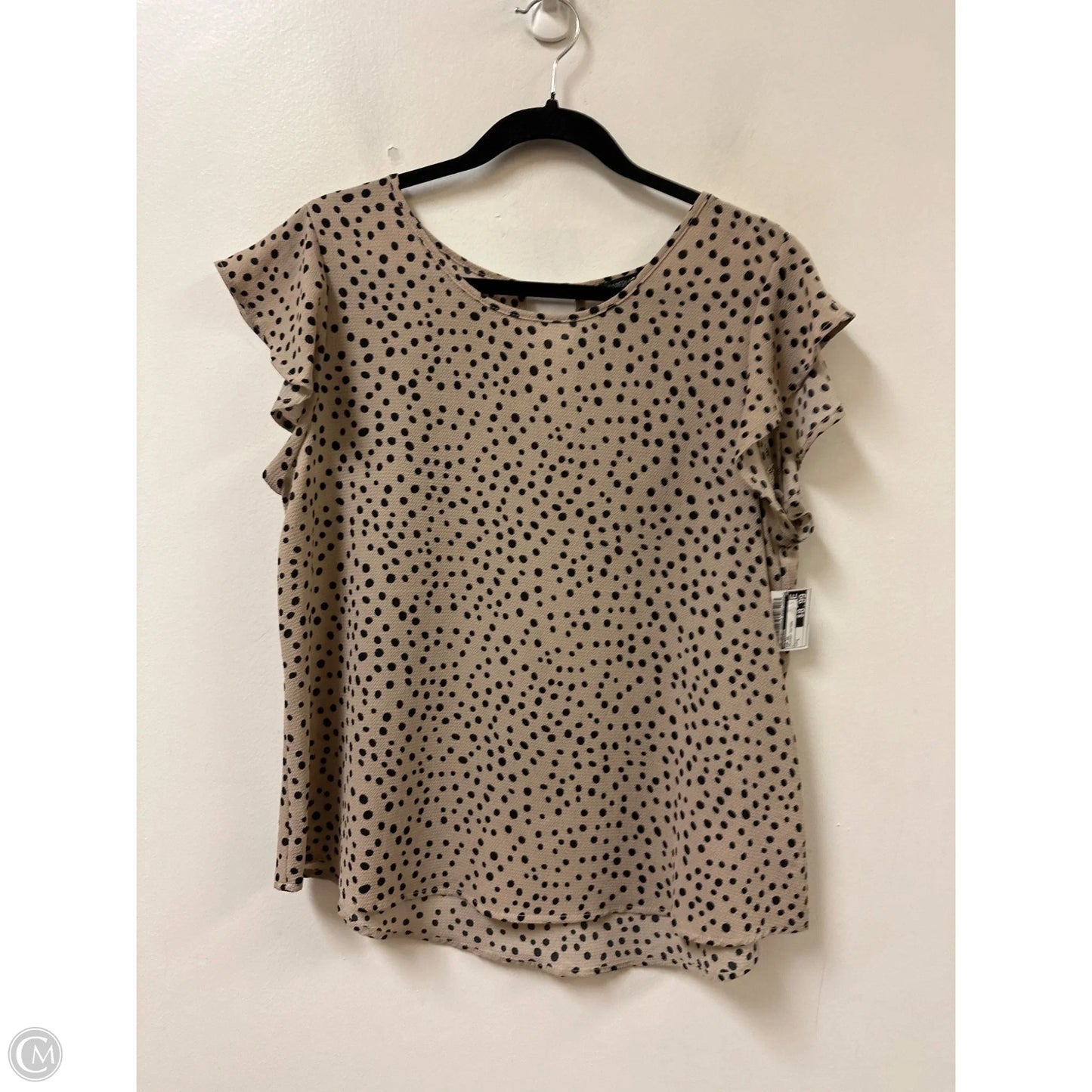 Top Short Sleeve By Papermoon In Polkadot Pattern, Size: L